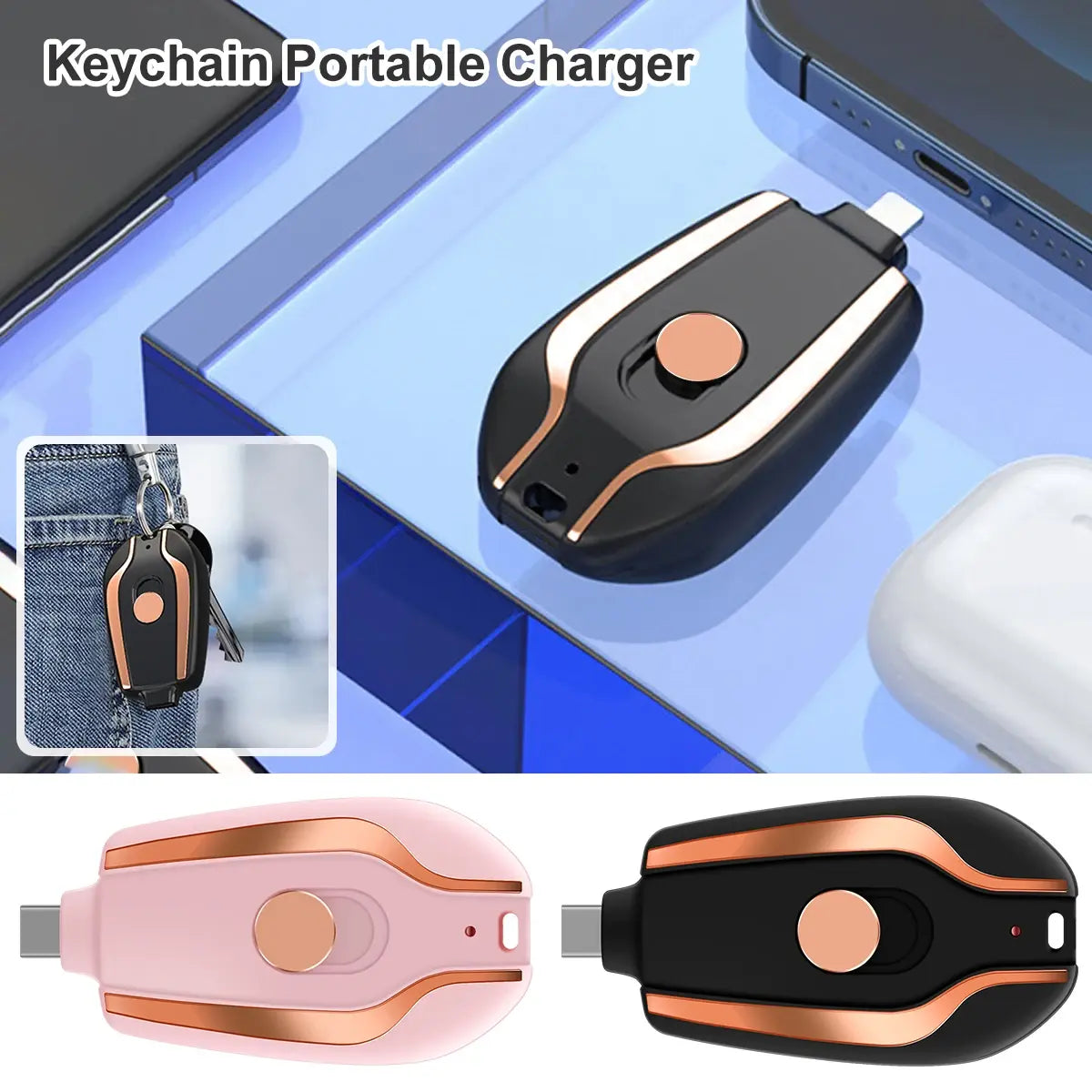 Portable Keychain Charger for Android Devices