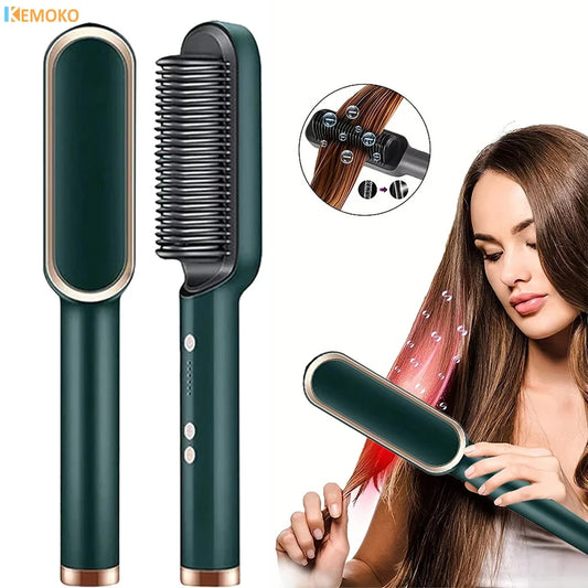 IonGlam® Heated Hair Brush & Straightener